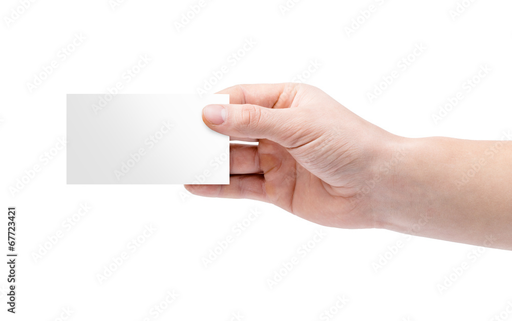 Fototapeta premium Man's hand holding a visit card