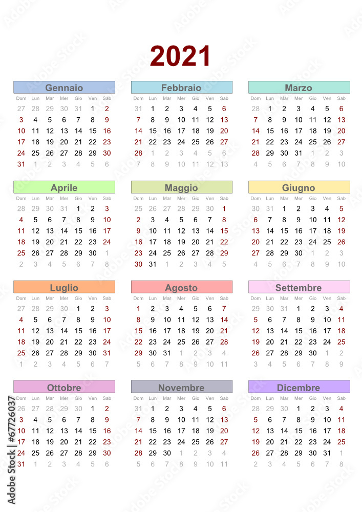 2021 italian calendar