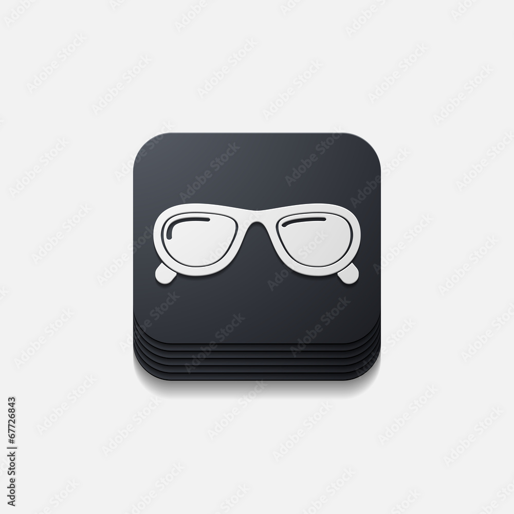 square button: sunglasses