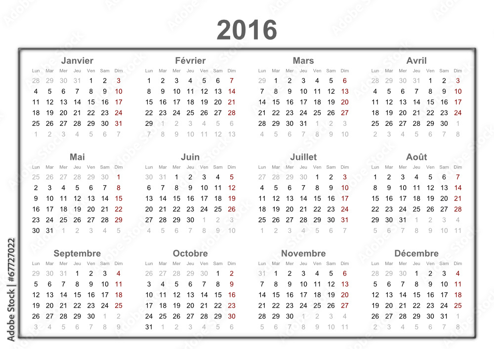 french calendar