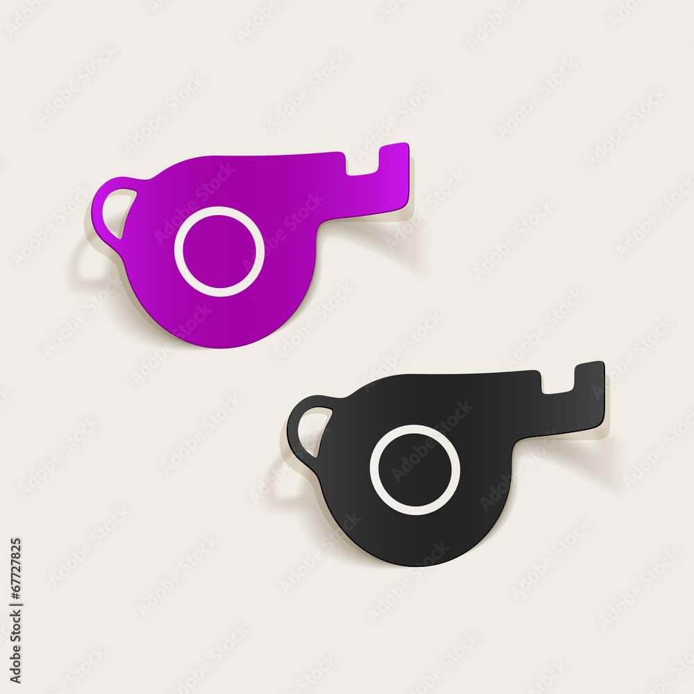 realistic design element: whistle realistic design element: whistle