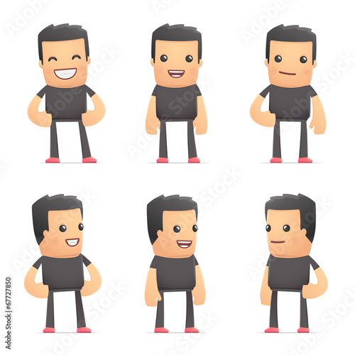 set of bad guy character in different poses