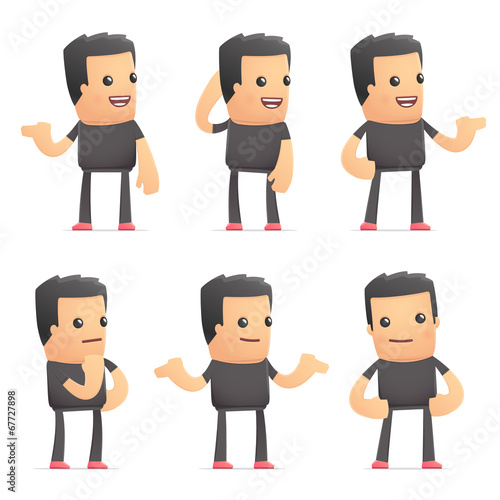 set of bad guy character in different poses