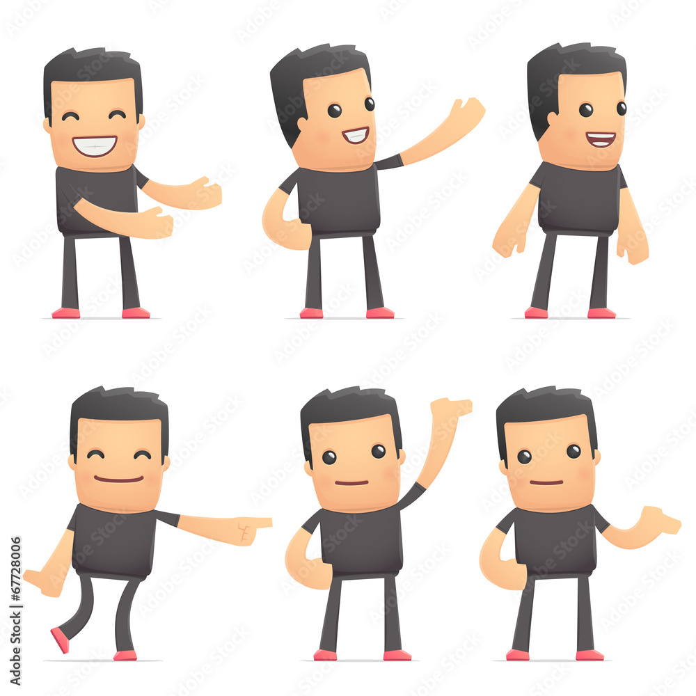 set of bad guy character in different poses set of bad guy character in different poses