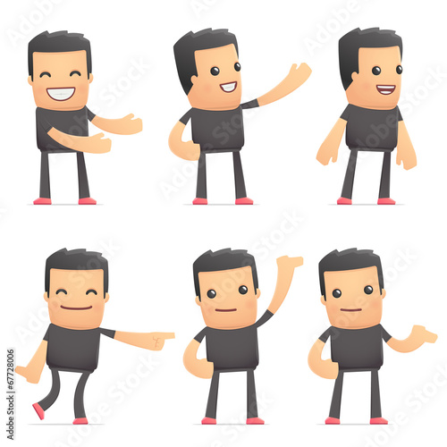 set of bad guy character in different poses