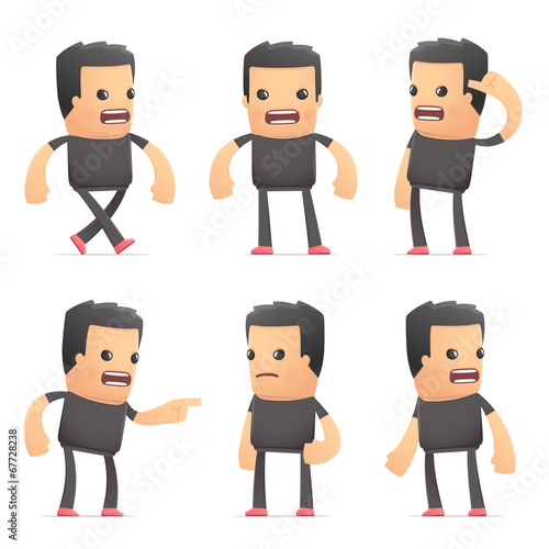 set of bad guy character in different poses