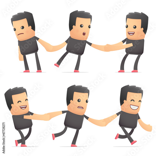 set of bad guy character in different poses