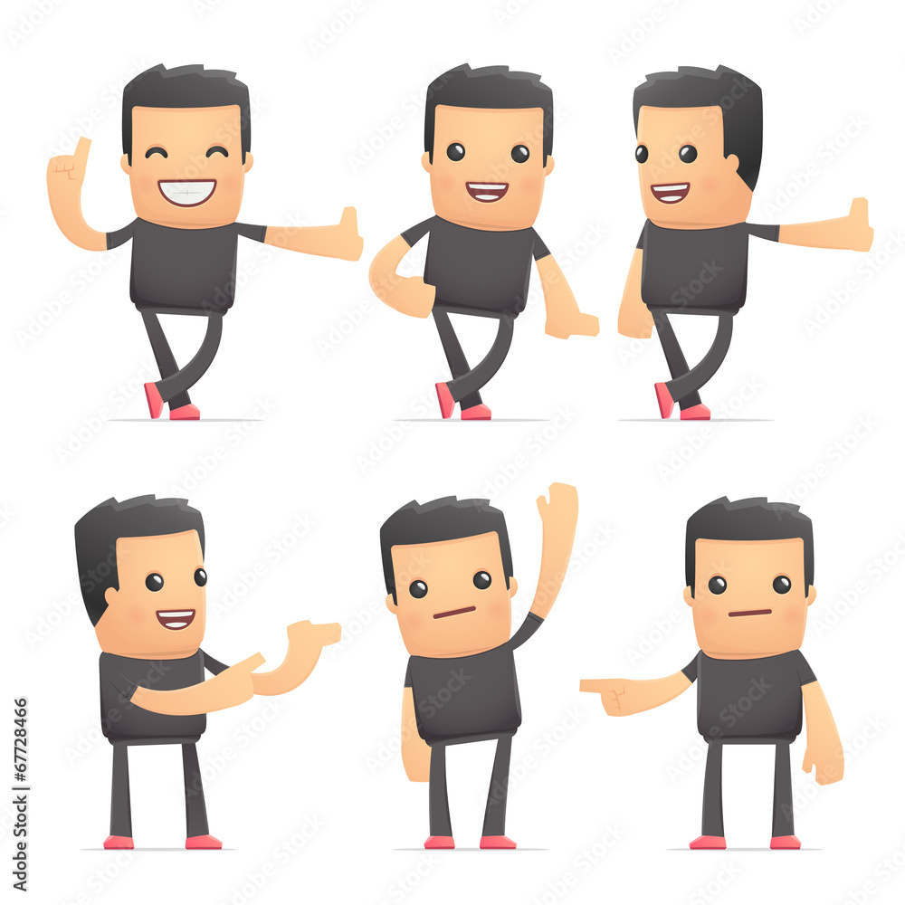 set of bad guy character in different poses set of bad guy character in different poses