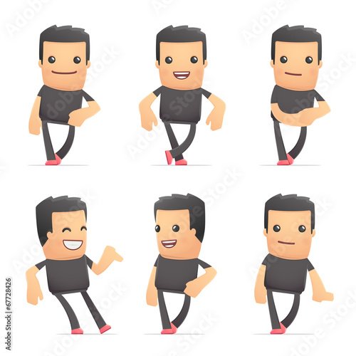 set of bad guy character in different poses