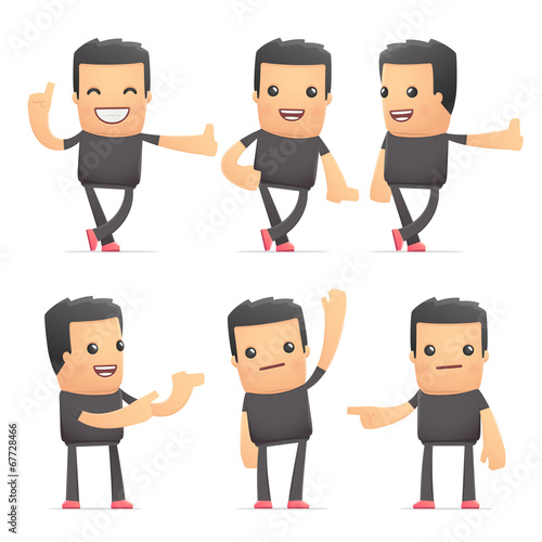 set of bad guy character in different poses