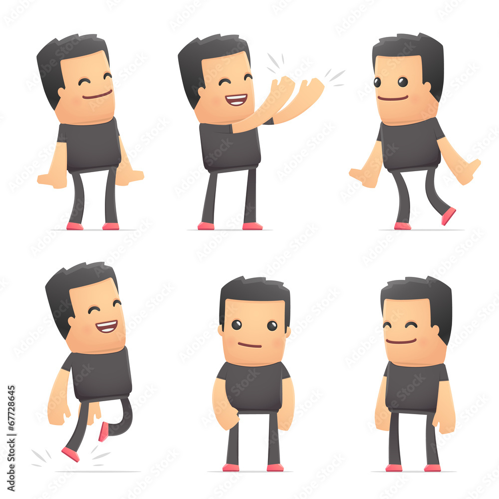 set of bad guy character in different poses set of bad guy character in different poses