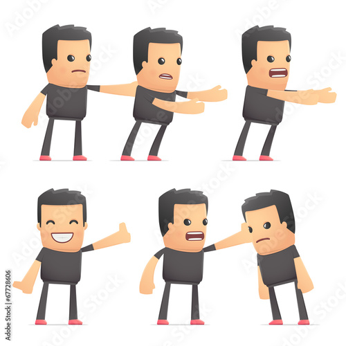 set of bad guy character in different poses