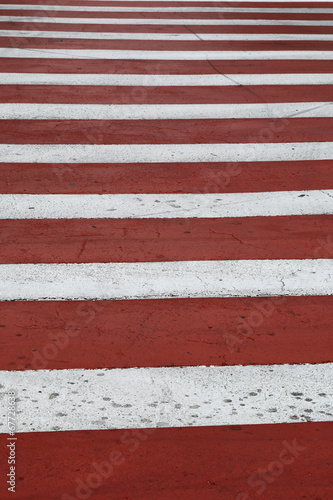 Red-white zebra of the crosswalk © alexstepanov