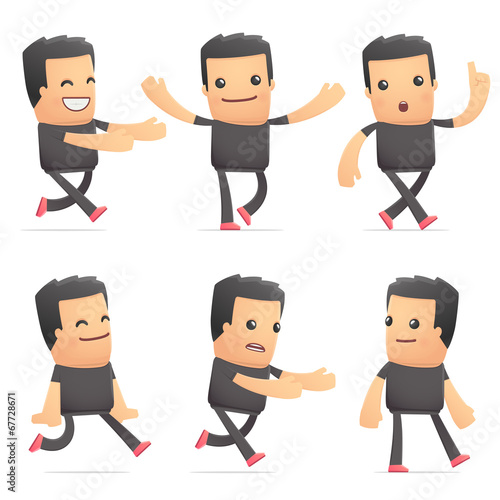 set of bad guy character in different poses