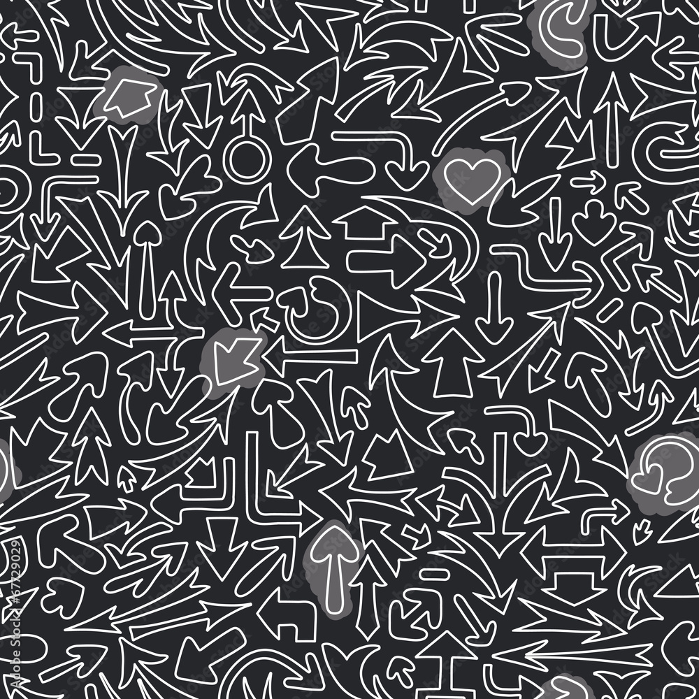 Seamless pattern with different arrows.