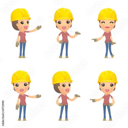 set builder girl of character in different poses