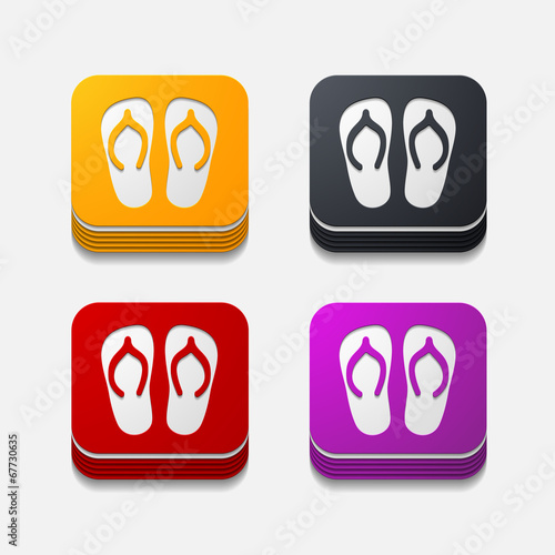 square button: slippers