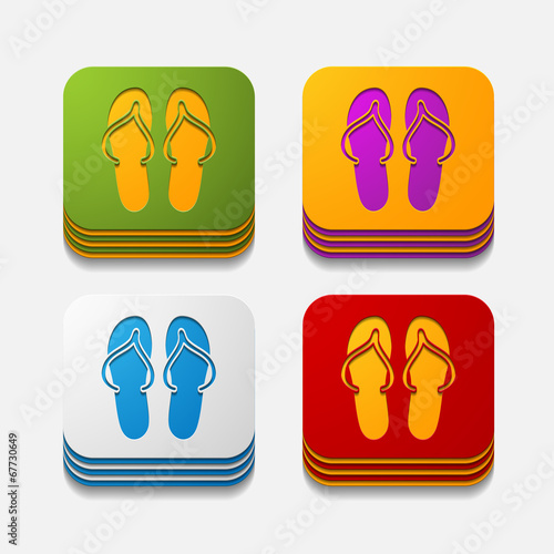 square button: slippers