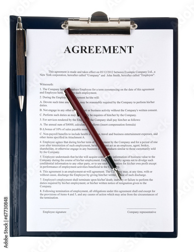 Signing the contract (agreement)