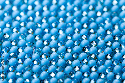 Blue beads close up