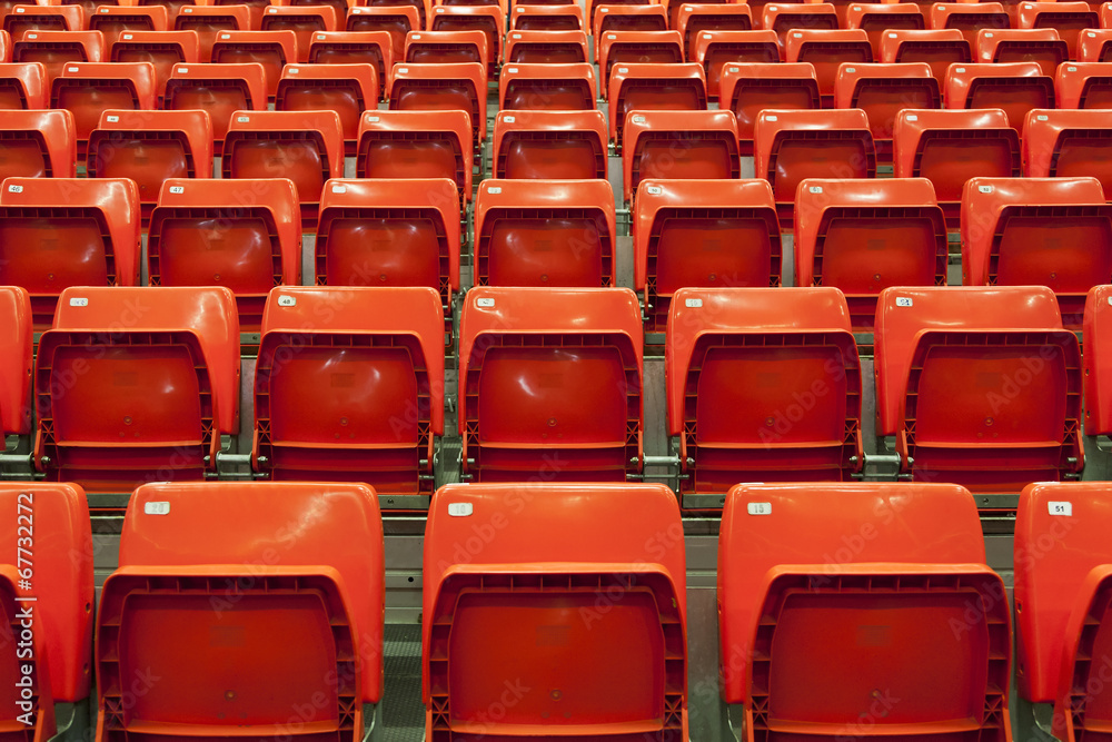 Naklejka premium Empty red seats