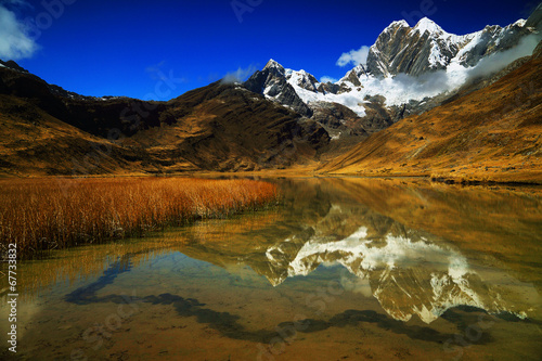 Jirishanca Peak (6094m) in Cordiliera Huayhuash, Peru, South America