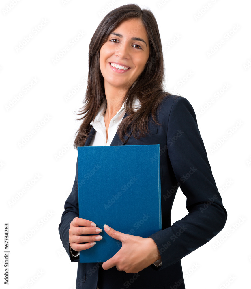 student , secretary or business woman with folder student , secretary or business woman with folder