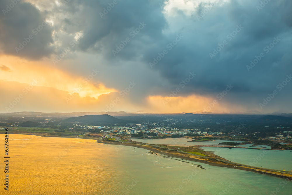 Fototapeta premium SONGSAN ILCHULBONG in Jeju island , South Korea