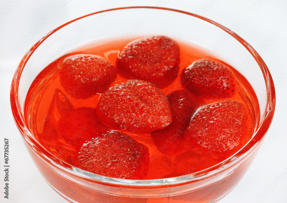 Jelly with fresh berries close up Jelly with fresh berries close up