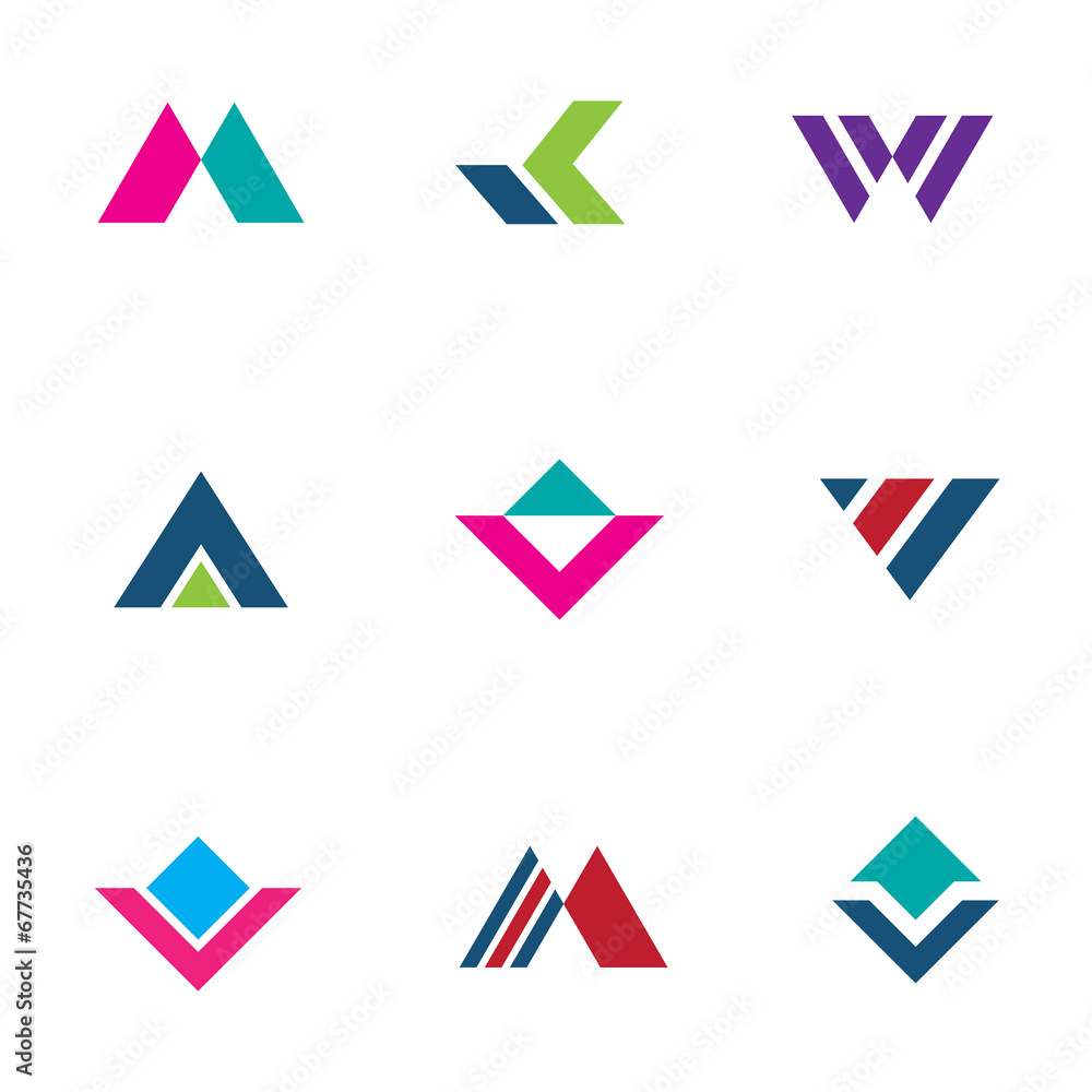 Triangle pyramid foundation company powerful brand set logo icon Triangle pyramid foundation company powerful brand set logo icon
