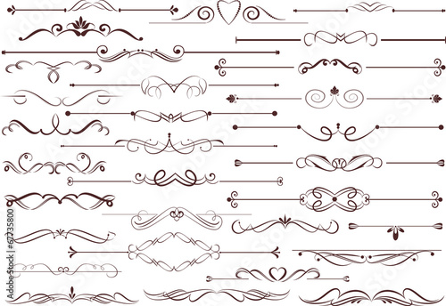 Set of calligraphic elements for editable and design