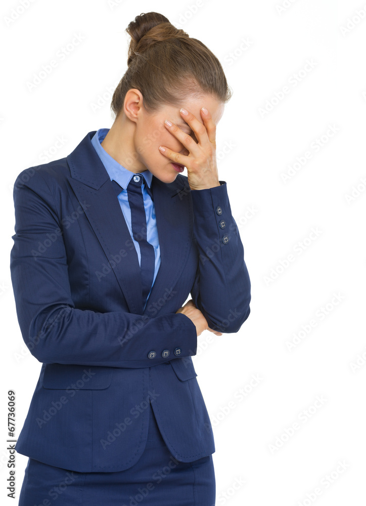 Portrait of stressed business woman Portrait of stressed business woman