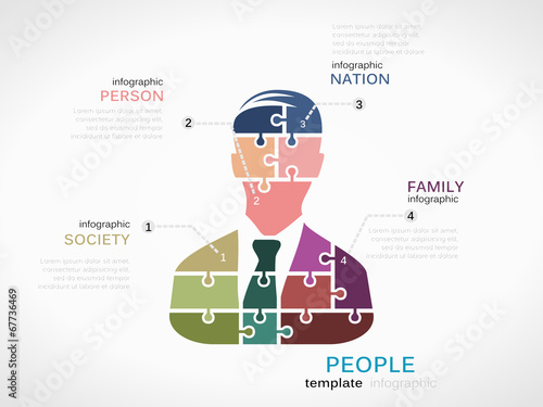 People concept infographic template with silhouette