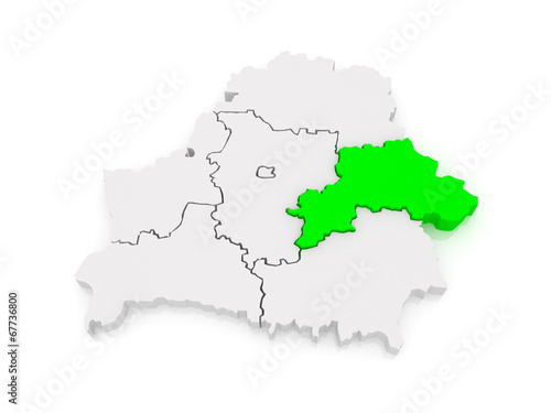 Map of Mogilev region. Belarus.