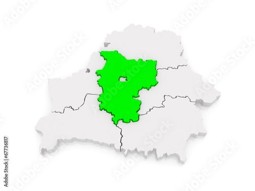 Map of Minsk region. Belarus.