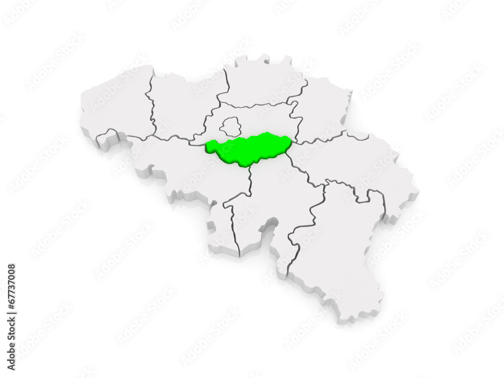 Fototapeta premium Map of Walloon Brabant. Belgium.