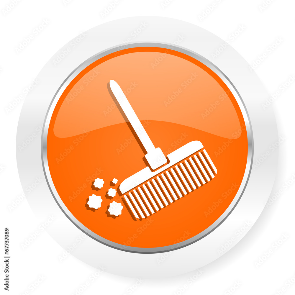 broom orange computer icon broom orange computer icon