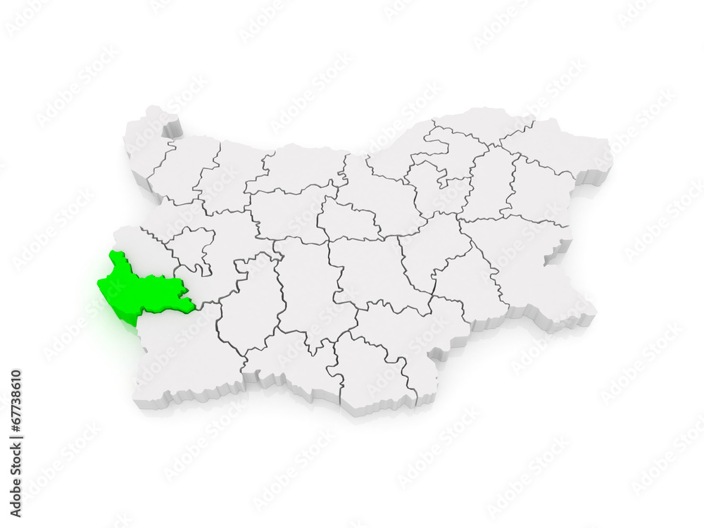 Map of Kyustendil region. Bulgaria. Map of Kyustendil region. Bulgaria.