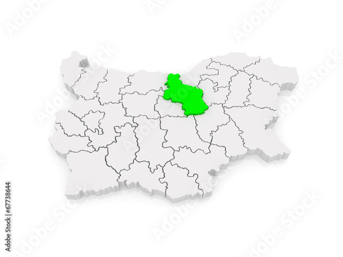 Map of Veliko Tarnovo Province. Bulgaria.