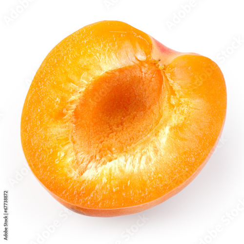 Apricot. Half isolated on a white background.