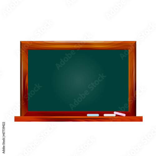 Illustration school dark green chalkboard on white background