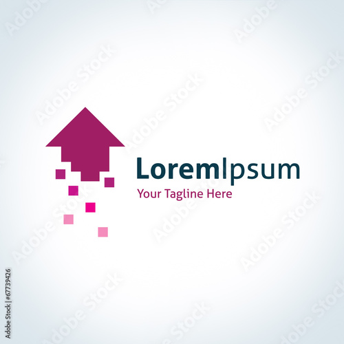 Pink arrow going up logo icon business success