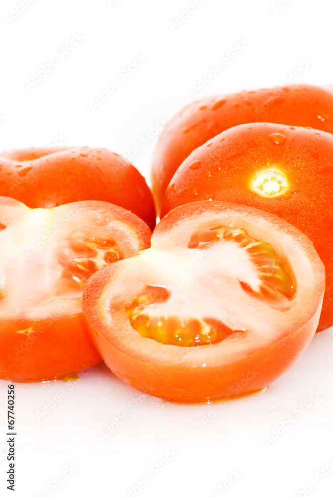 Tomatoes isolated on white