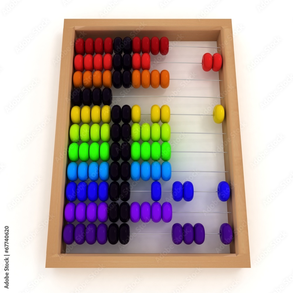 Retro abacus. 3d illustration on white background Retro abacus. 3d illustration on white background