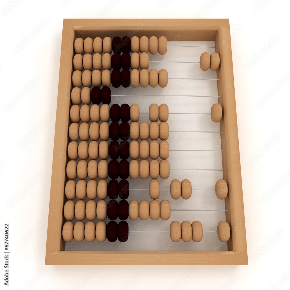 Retro abacus. 3d illustration on white background Retro abacus. 3d illustration on white background