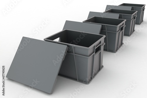 Open plastic containers with a lids