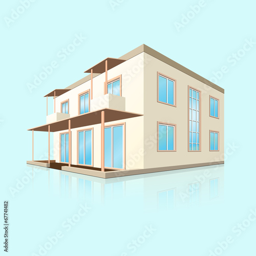building a small hotel with reflection