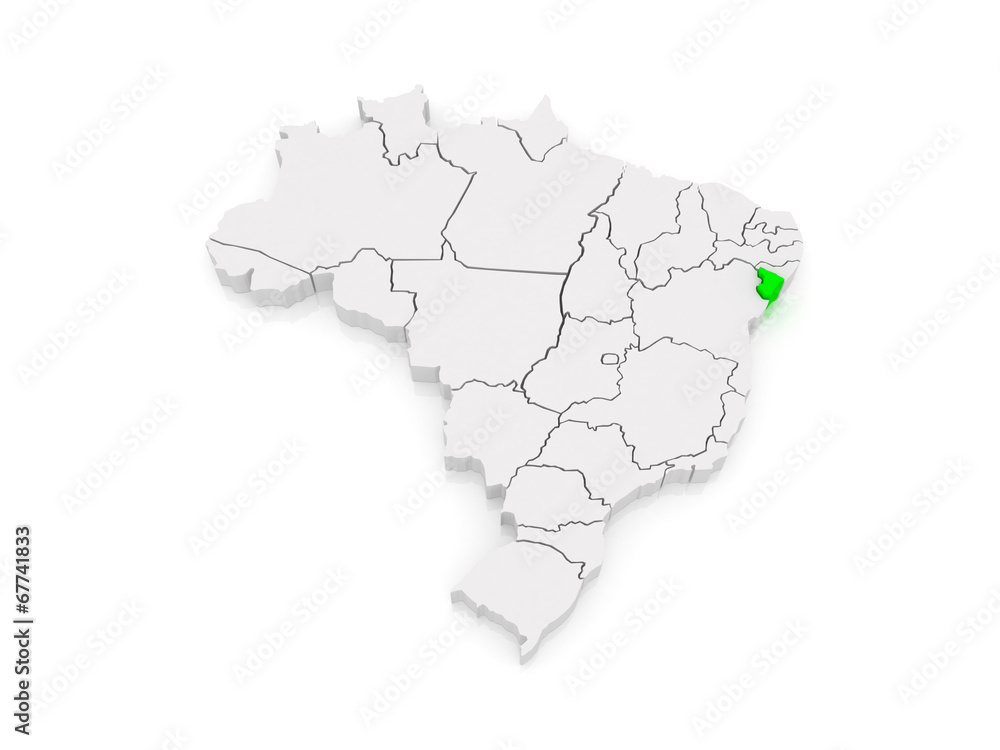 Map of Sergipe. Brazil.