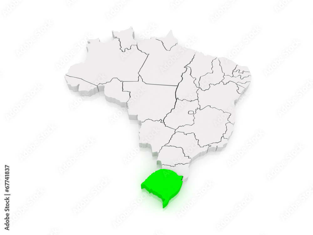 Map of Rio Grande do Sul. Brazil. Map of Rio Grande do Sul. Brazil.