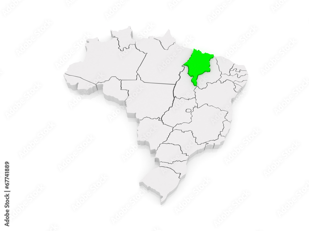 Map of Maranhao. Brazil.